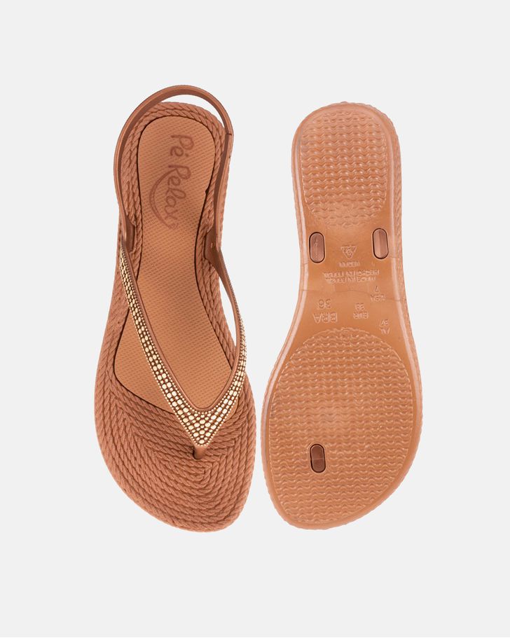 Sandália Flat Agapanto - Bronze / Caramelo