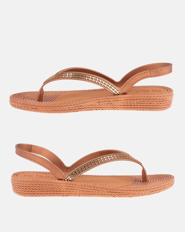 Sandália Flat Agapanto - Bronze / Caramelo