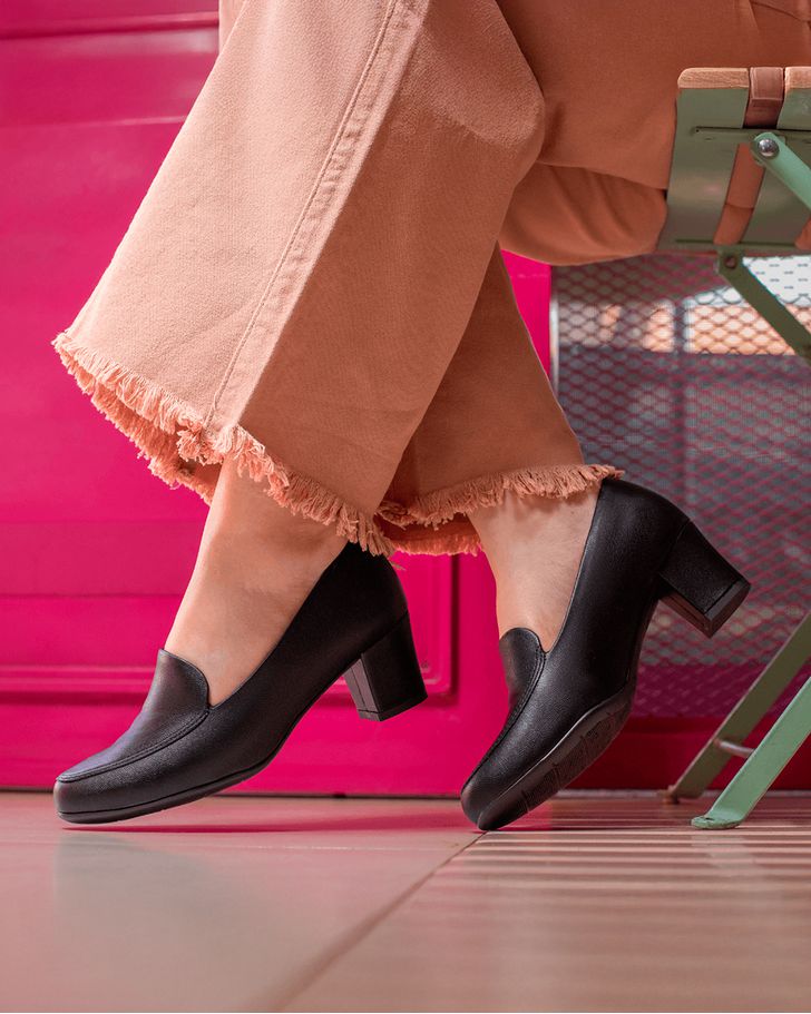Loafer Salto Bloco Magnólia - Preto