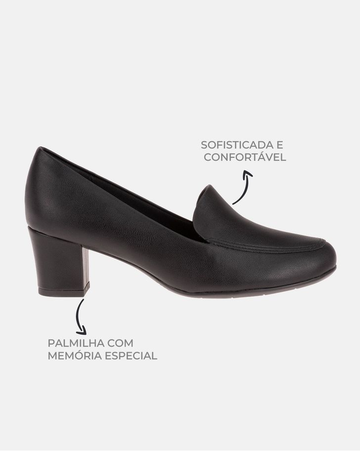 Loafer Salto Bloco Magnólia - Preto