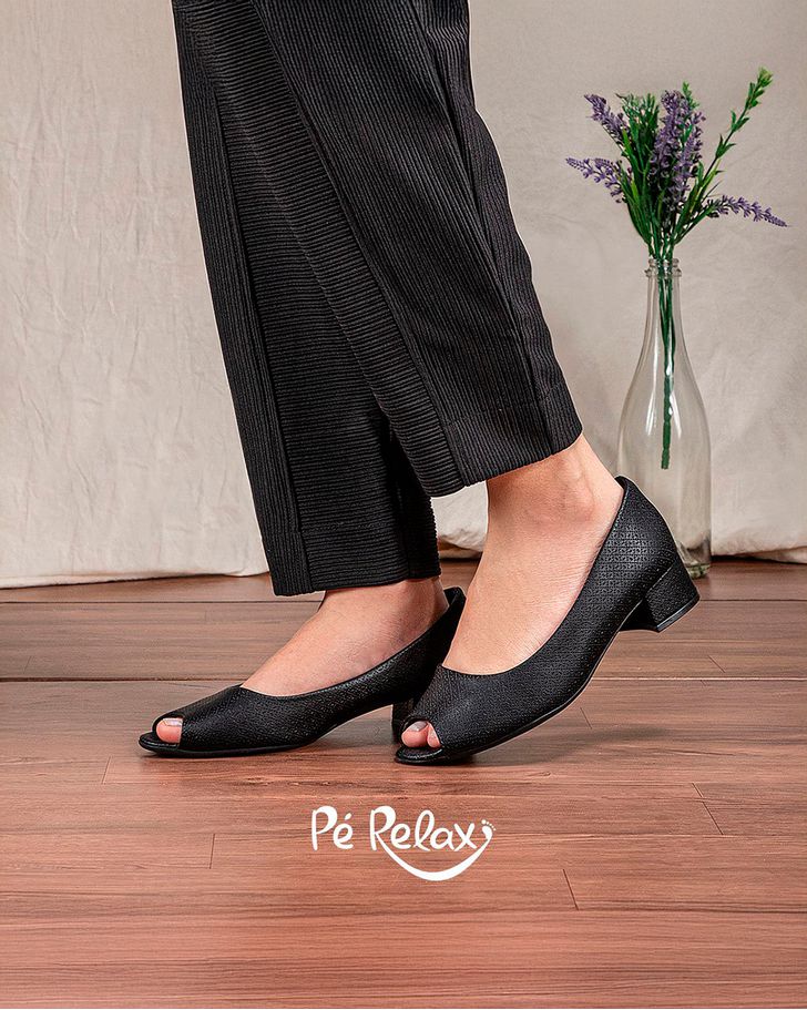 Peep Toe Margarida - Preto