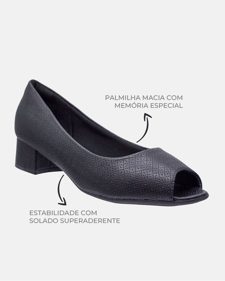 Peep Toe Margarida - Preto
