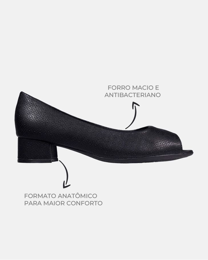 Peep Toe Margarida - Preto