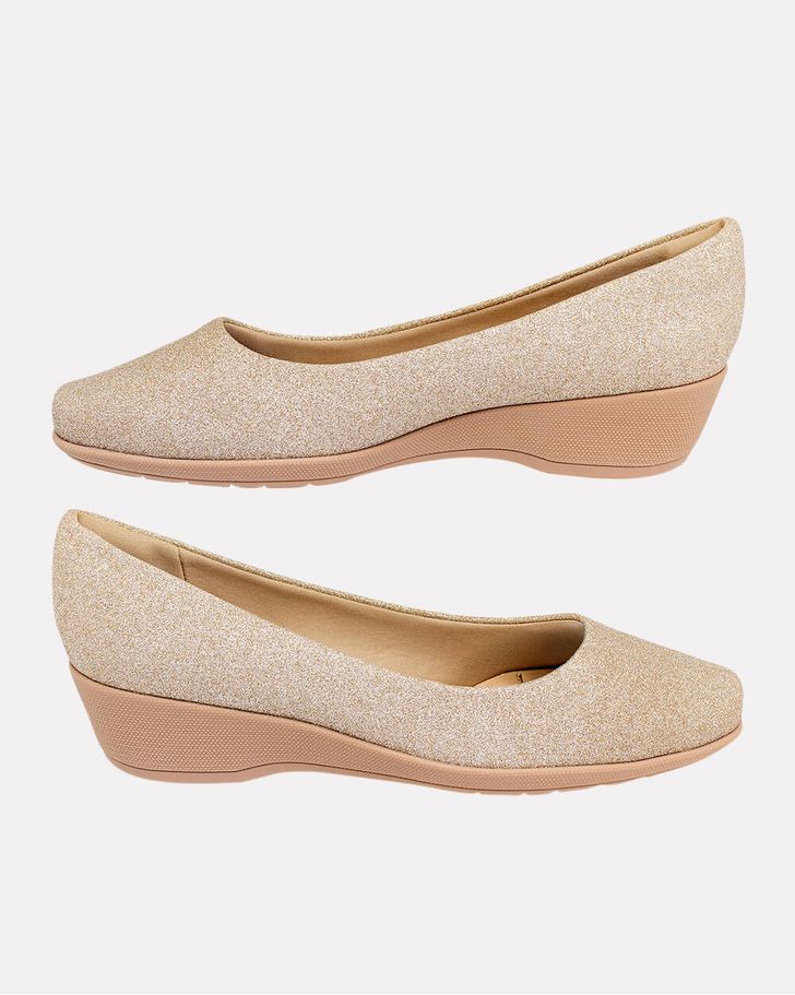 Sapato Lírio - Glitter / Dourado