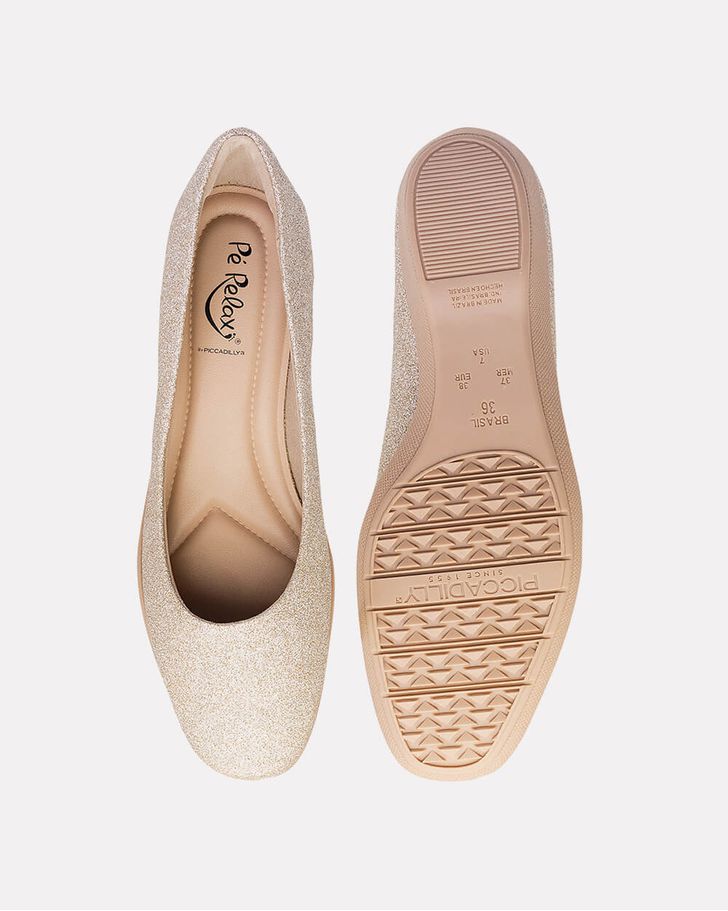 Sapato Lírio - Glitter / Dourado