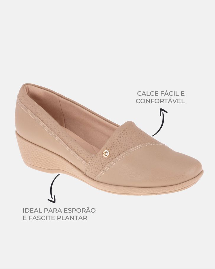 Sapato Comfort Lírio - Areia