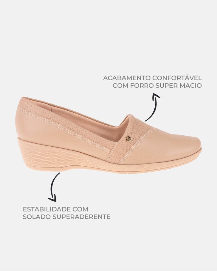 Sapato Comfort Lírio - Areia