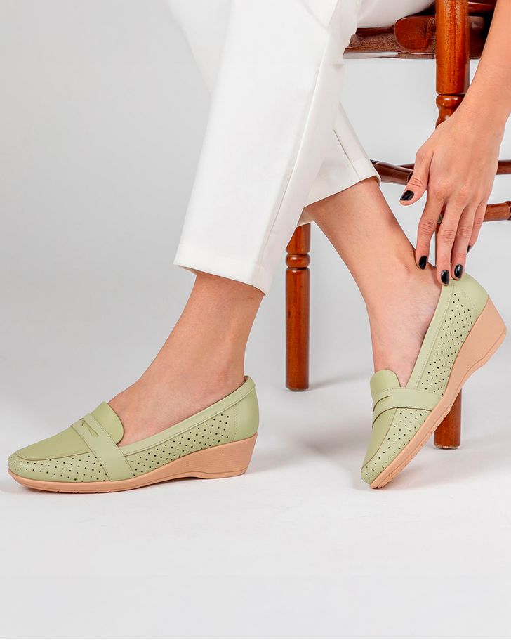 Sapato Comfort Lírio - Erva Doce