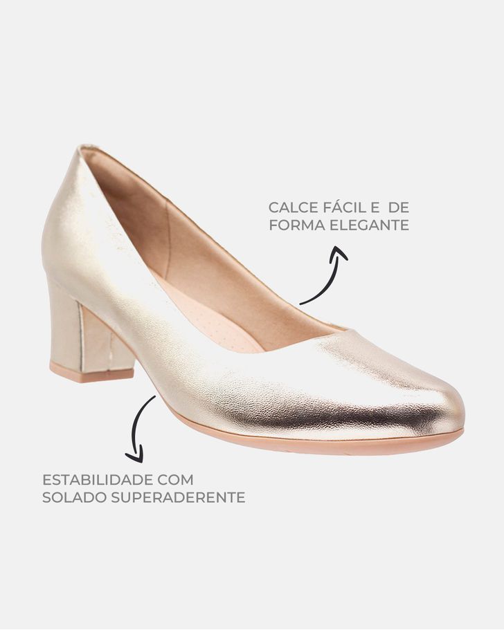 Sapato Social Feminino Magnólia - Ouro