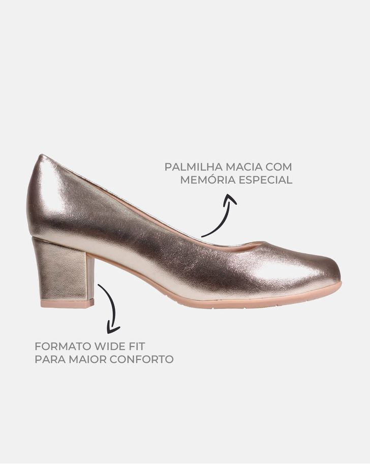 Sapato Social Feminino Magnólia - Ouro