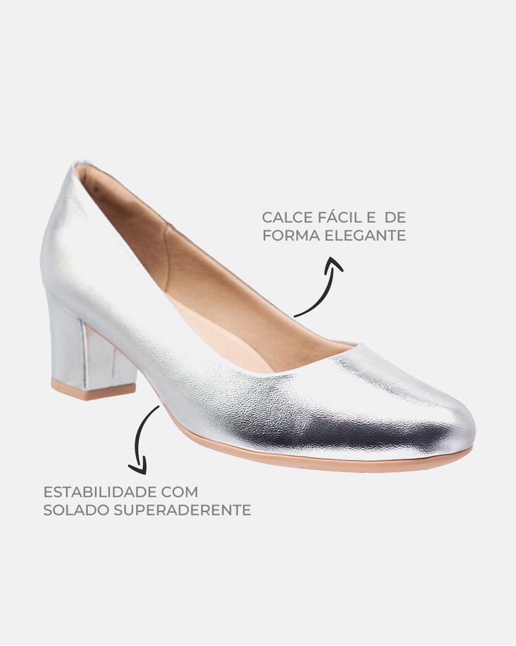 Sapato Social Feminino Magnólia - Prata