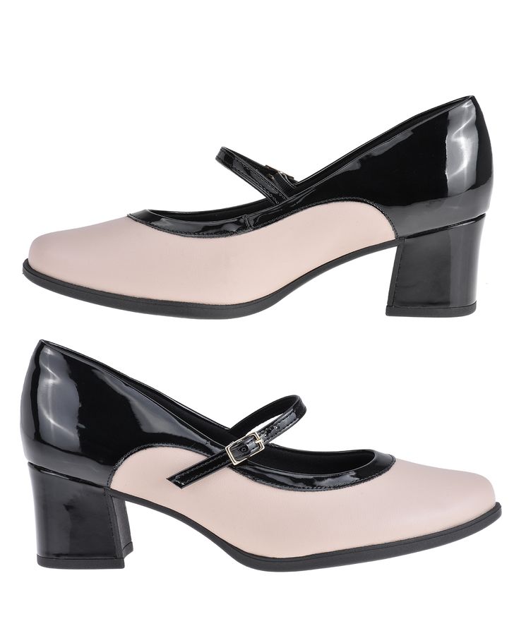 Sapato Boneca Camélia - Marfim / Preto