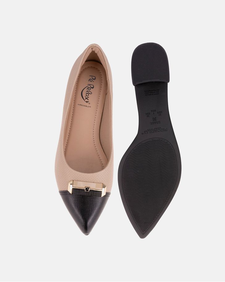 Scarpin Salto Baixo Jade - Marfim