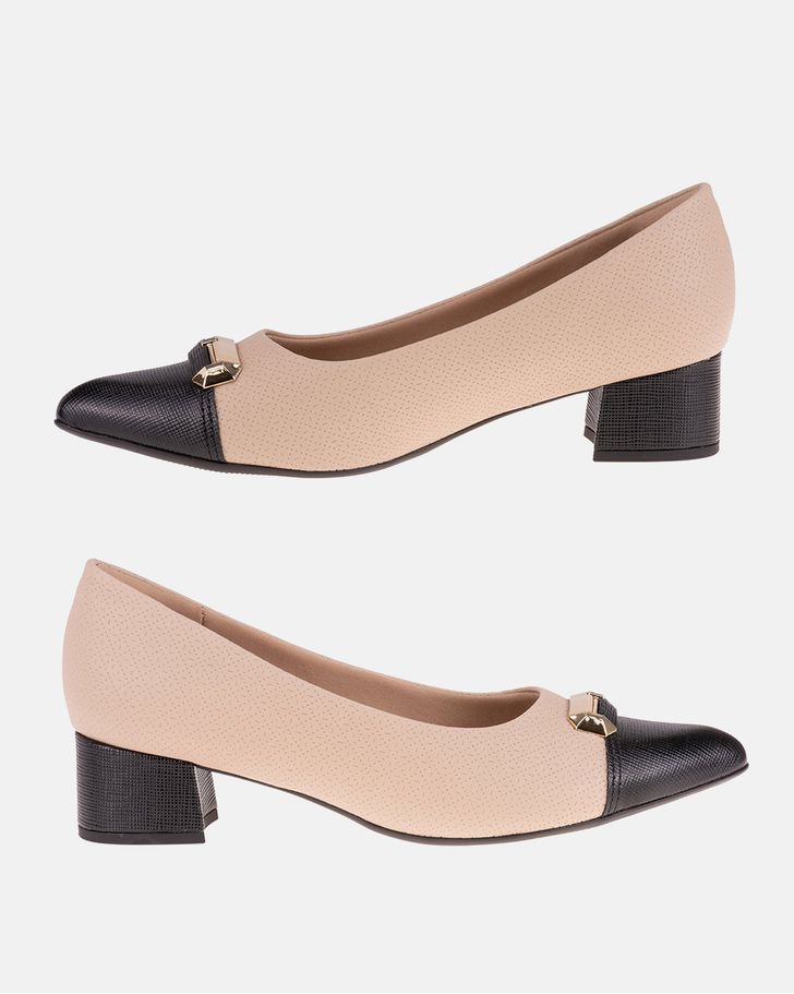 Scarpin Salto Baixo Jade - Marfim