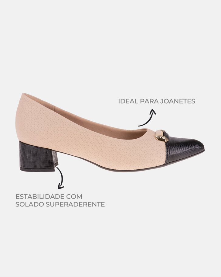 Scarpin Salto Baixo Jade - Marfim