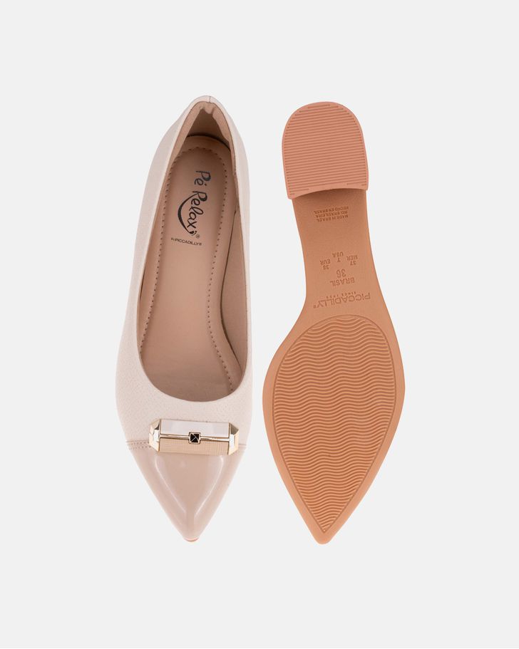 Scarpin Salto Baixo Jade - Off White
