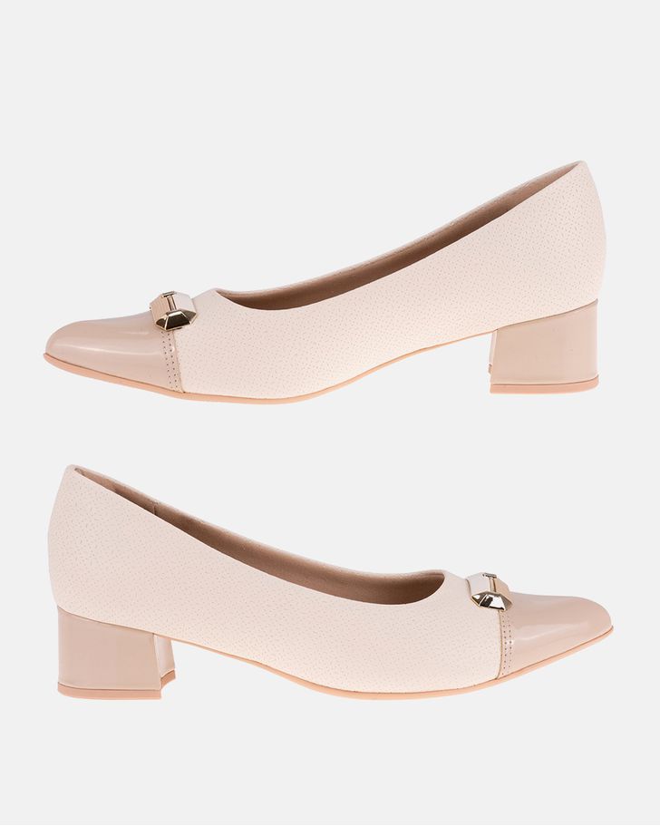 Scarpin Salto Baixo Jade - Off White