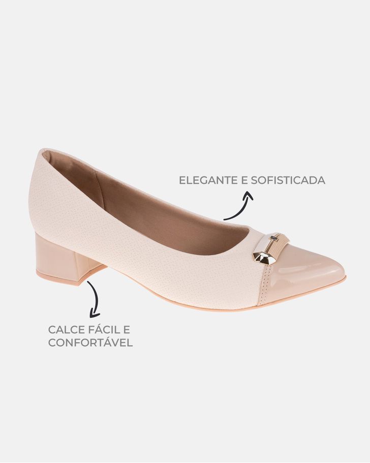 Scarpin Salto Baixo Jade - Off White