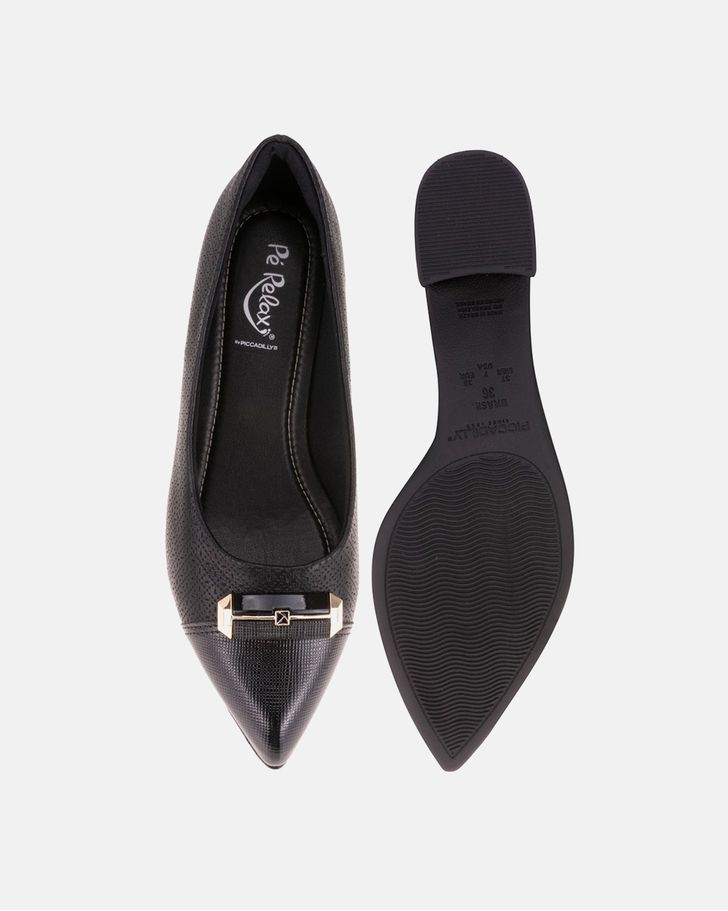 Scarpin Salto Baixo Jade - Preto 