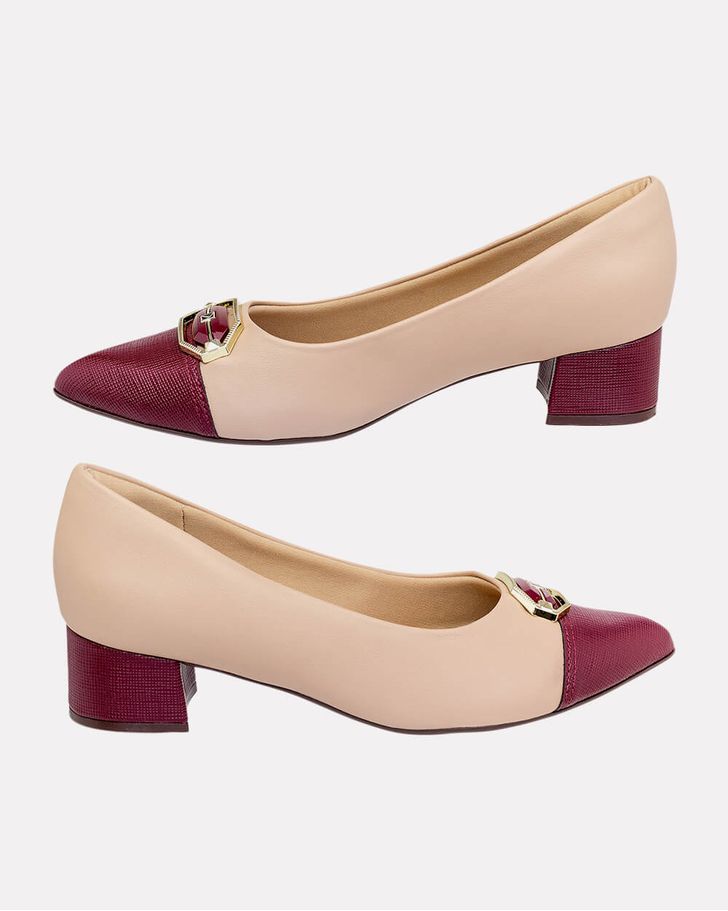 Scarpin Salto Baixo Jade - Fendi / Vinho
