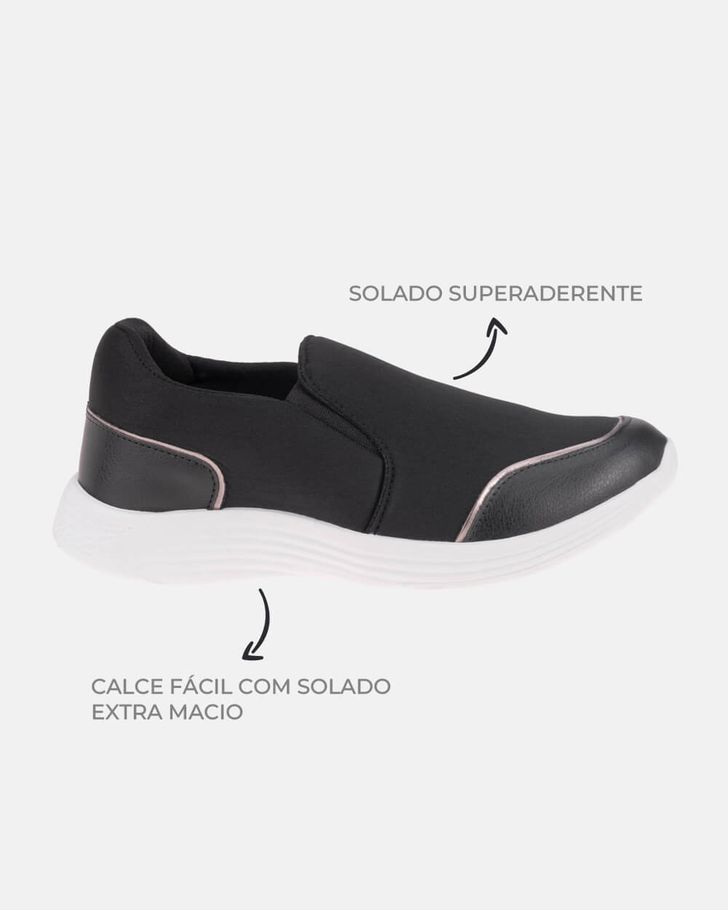 Slip On para Joanete Violeta - Preto