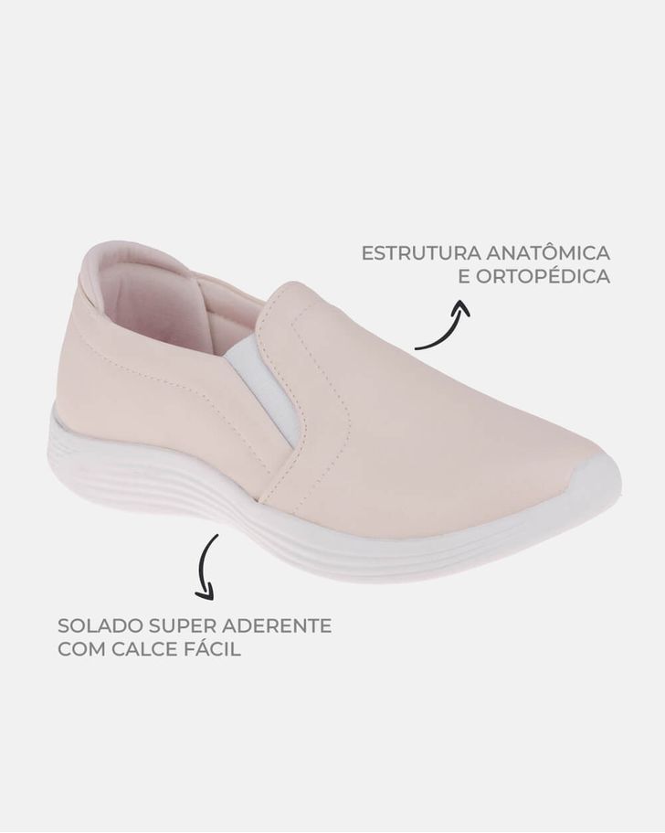 Slip On Ortopédico Violeta - Off White