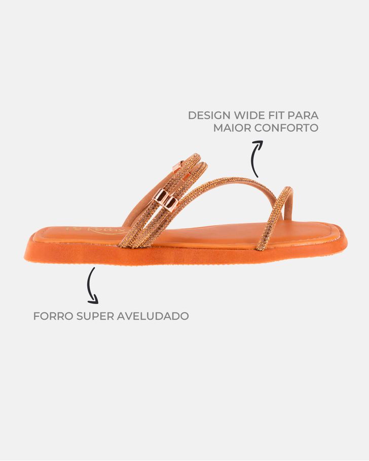Rasteirinha Papete Alisso - Carvalho