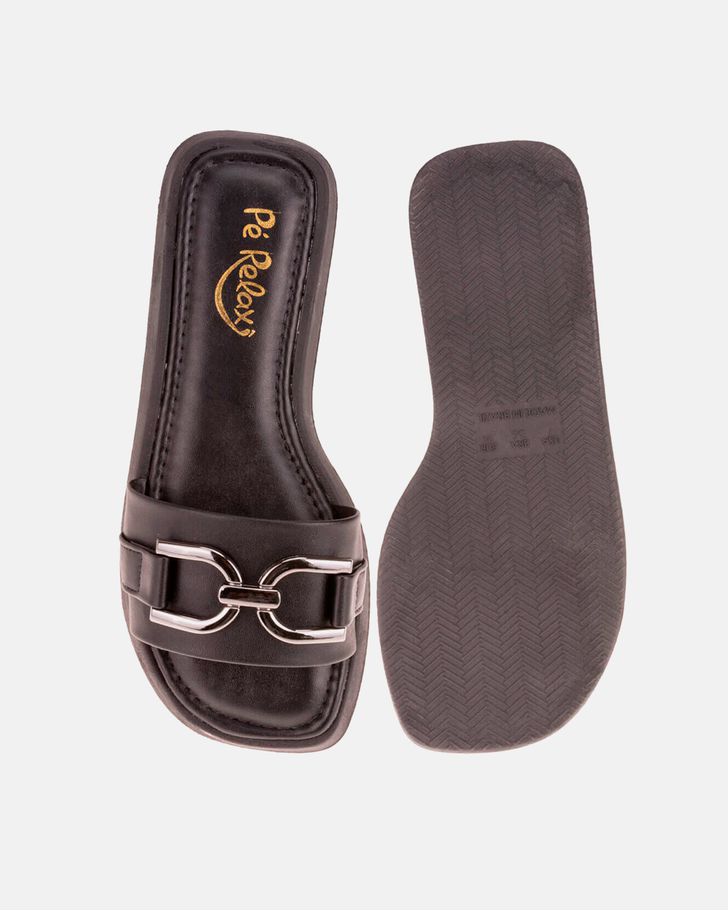 Tamanco Rasteirinha Alisso - Preto