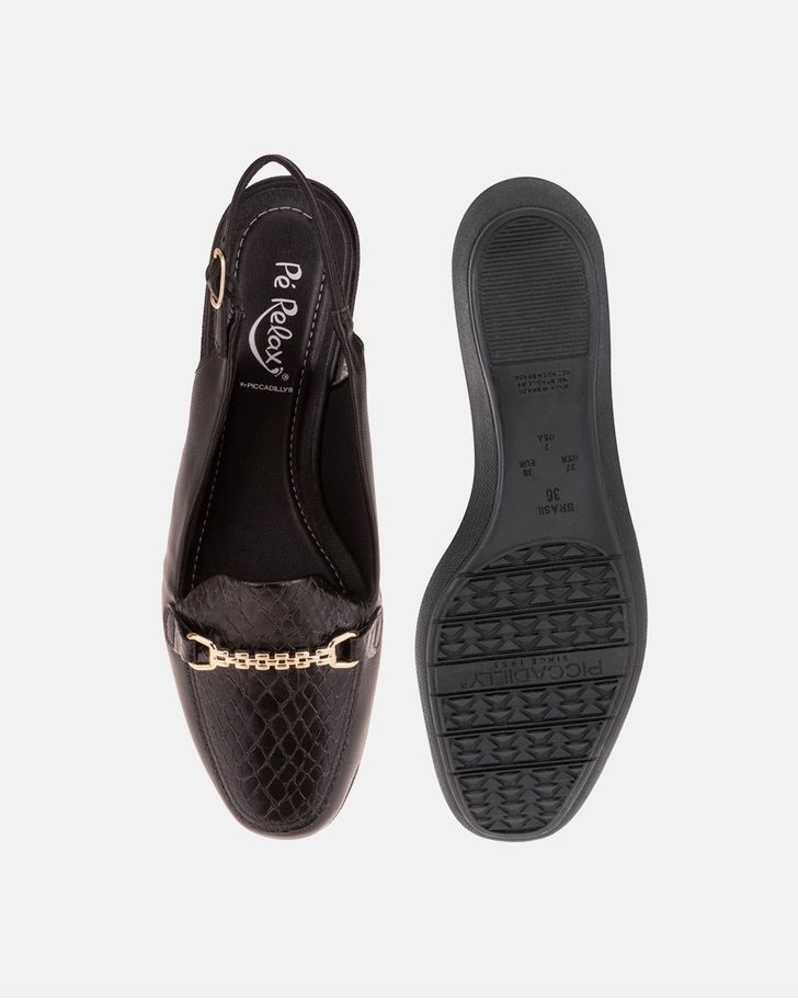 Slingback Mule Lírio - Preto