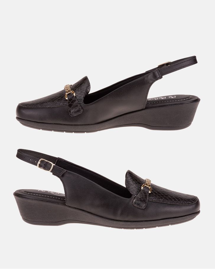 Slingback Mule Lírio - Preto