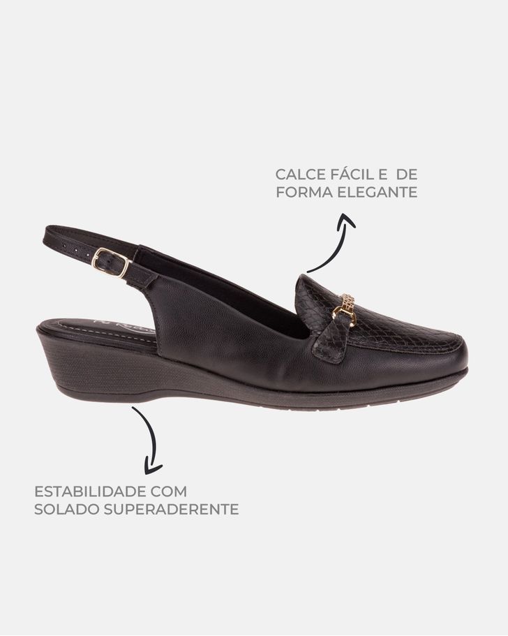 Slingback Mule Lírio - Preto