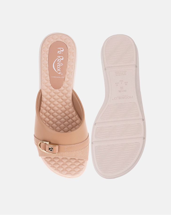 Tamanco Anabela Papoula - Nude / Off White 