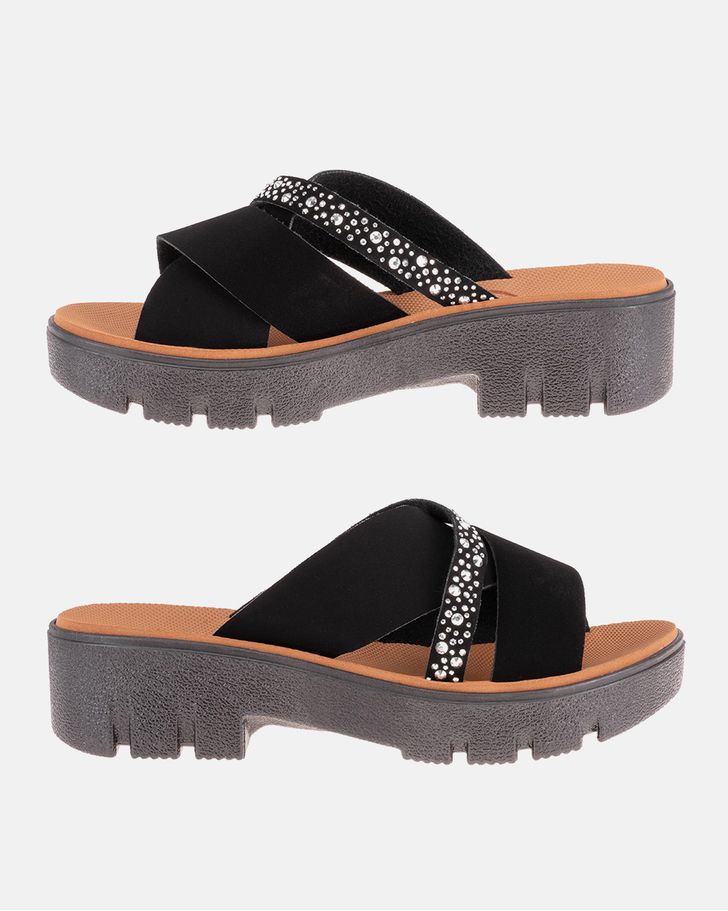 Tamanco Cravo - Preto / Silver