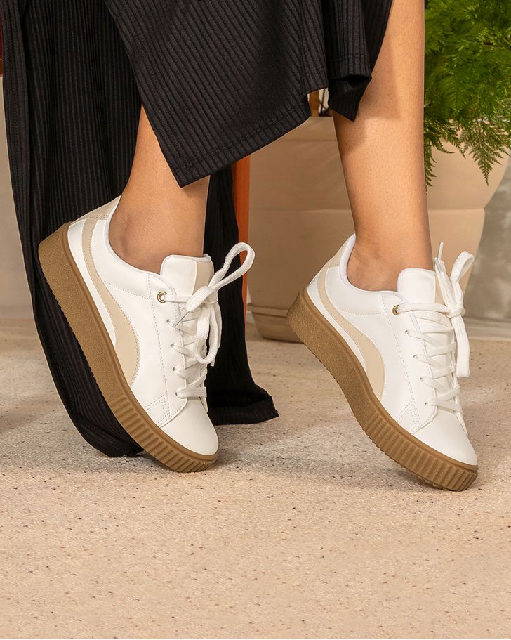 Tênis Flatform Calêndula - Branco