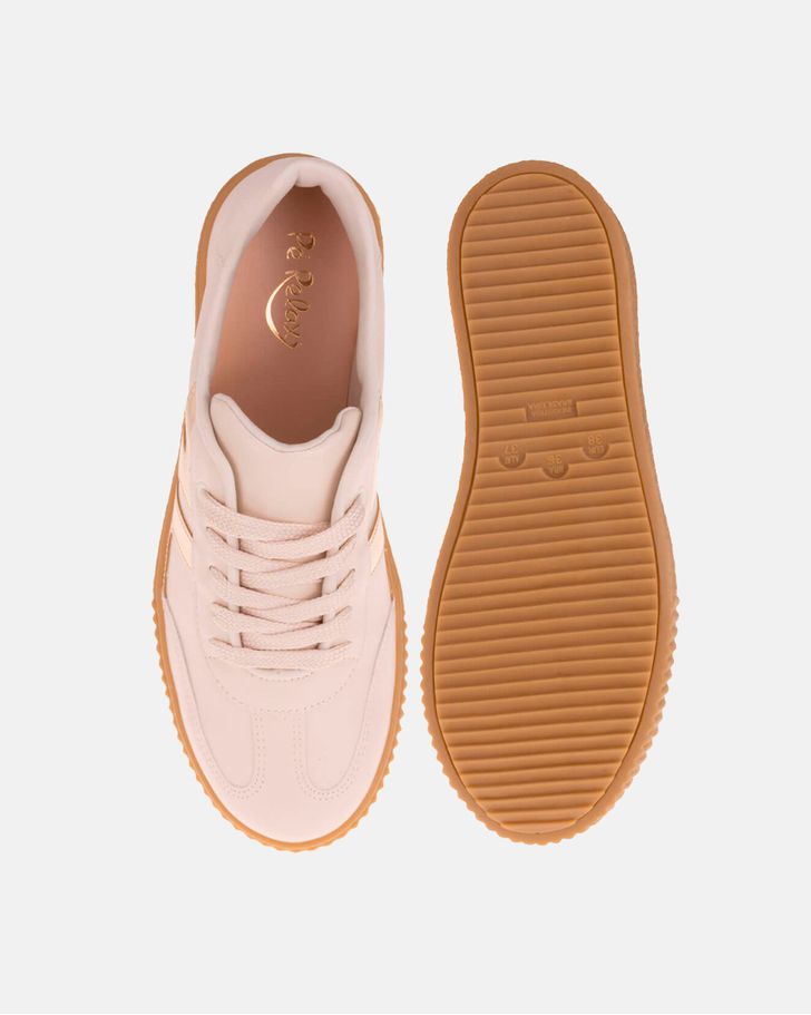 Tênis Flatform Calêndula - Off White - Ouro Light