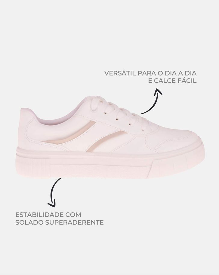 Tênis Flatform Lobélia - Branco / Níquel