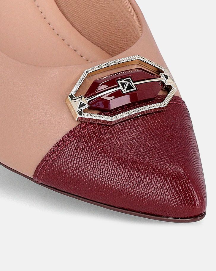 Scarpin Salto Baixo Jade - Fendi / Vinho