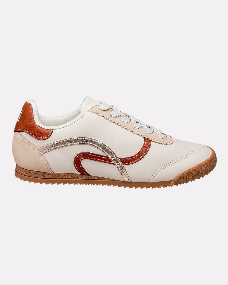 Tênis Casual Retrô Aster - Off White / Ocre