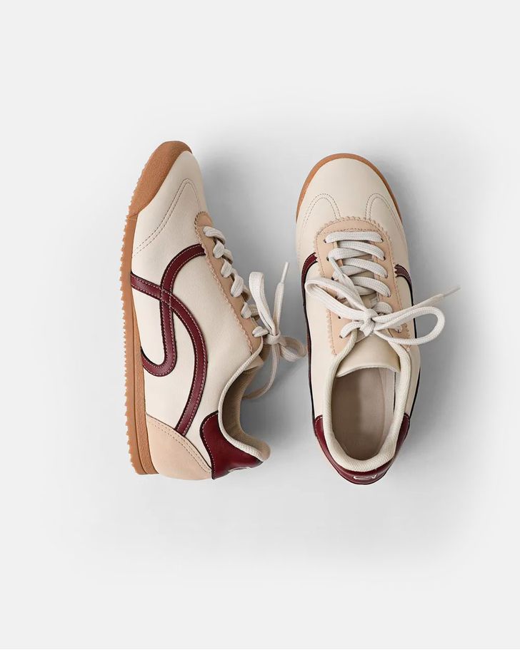 Tênis Casual Retrô Aster - Off White / Vinho