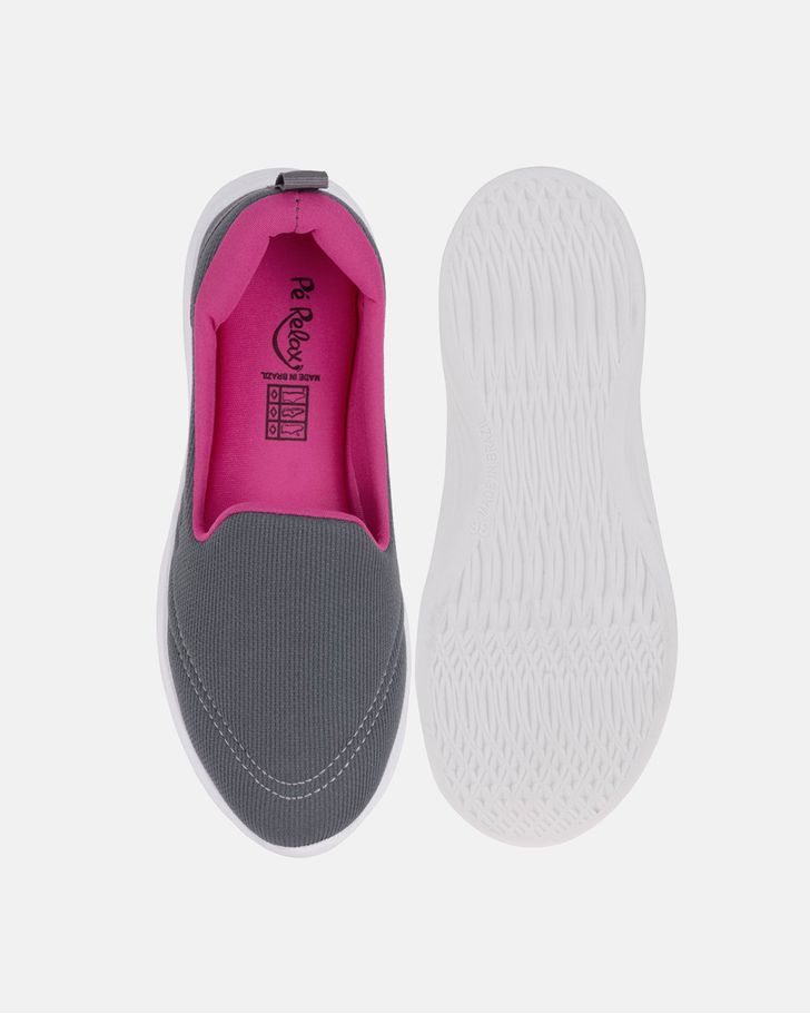Slip On Begônia - Grafite / Fucsia