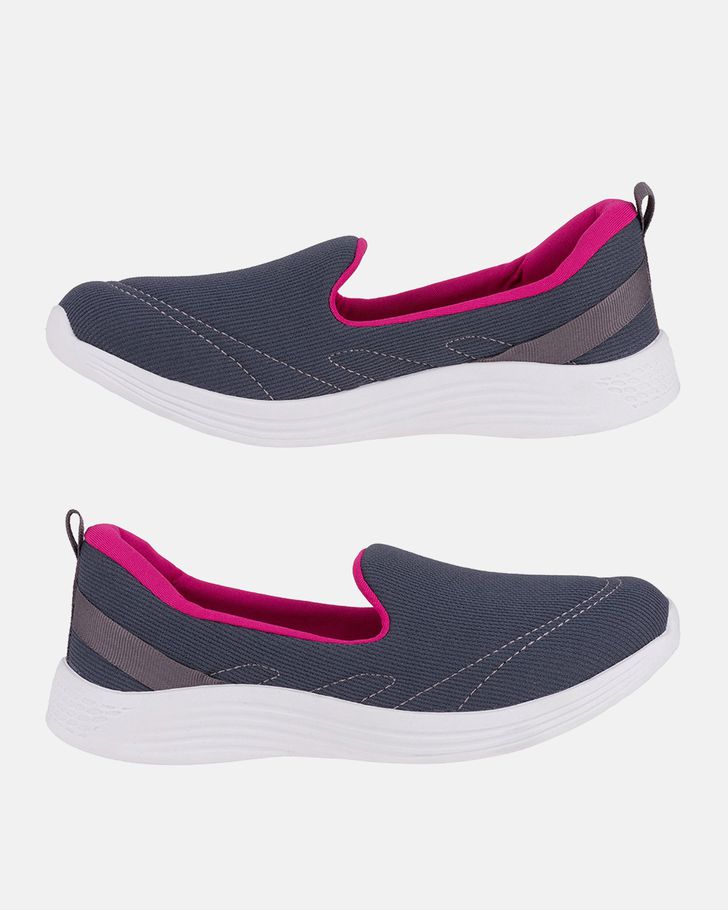 Slip On Begônia - Grafite / Fucsia