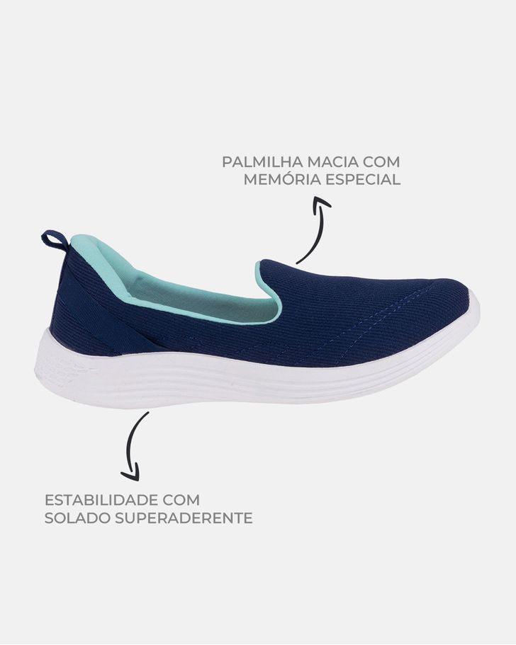 Slip On Begônia - Marinho / Verde Água