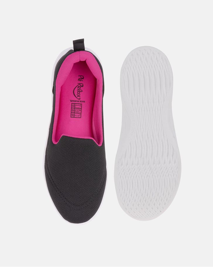 Slip On Begônia - Preto / Fucsia