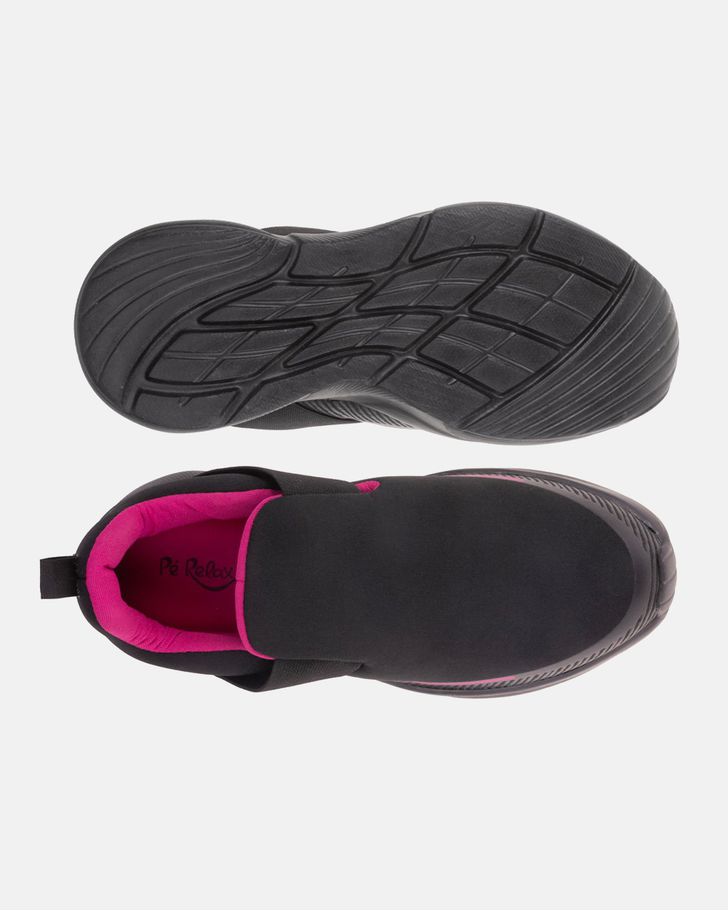 Tênis Pluma - Preto / Fucsia - Sola Preta