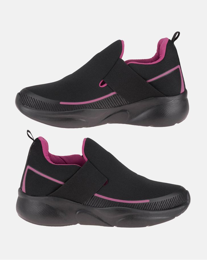 Tênis Pluma - Preto / Fucsia - Sola Preta