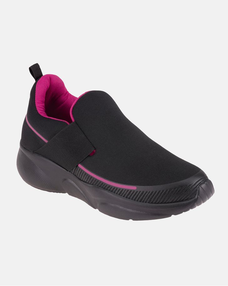 Tênis Pluma - Preto / Fucsia - Sola Preta