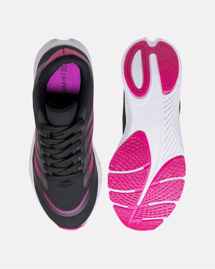 Tênis para Caminhada Maranta - Preto / Fucsia