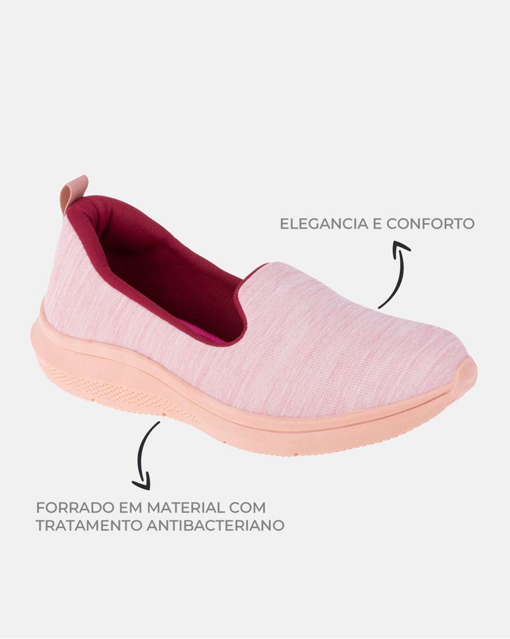 Slip On Peônia - Rosê / Bordo