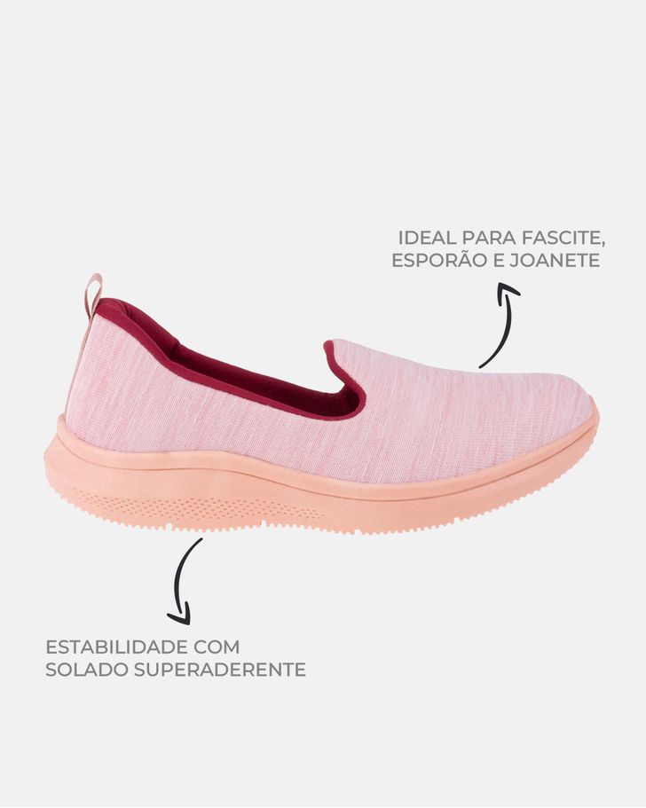 Slip On Peônia - Rosê / Bordo