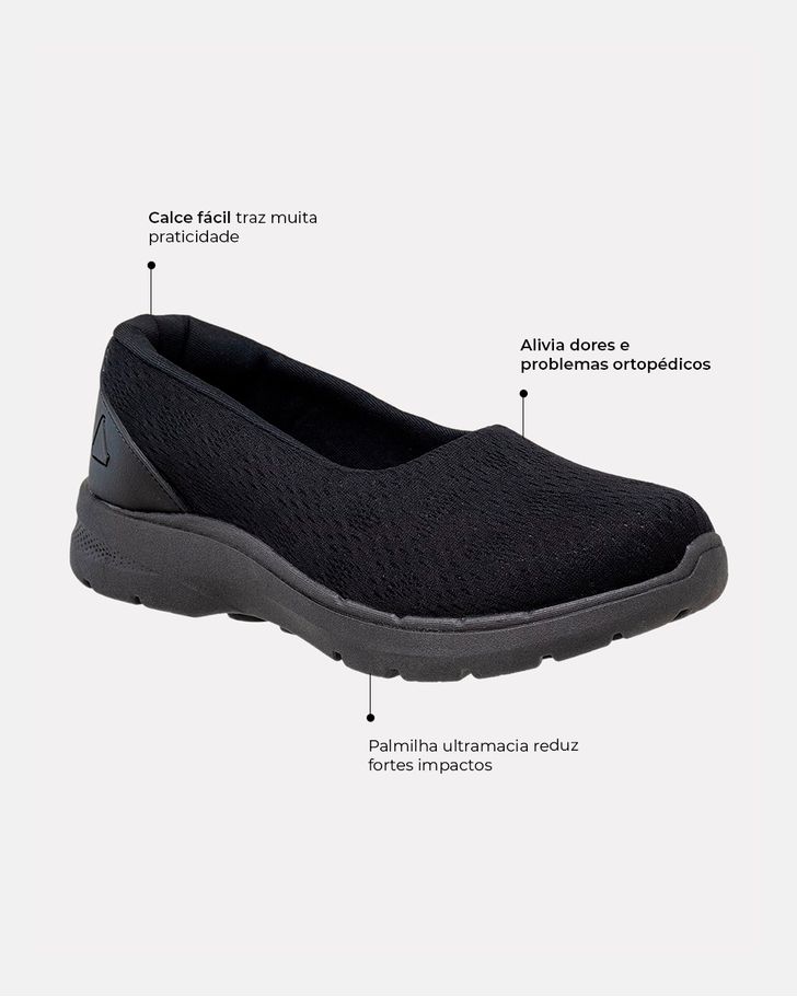 Slip On Amaranto - Preto / Sola Preta
